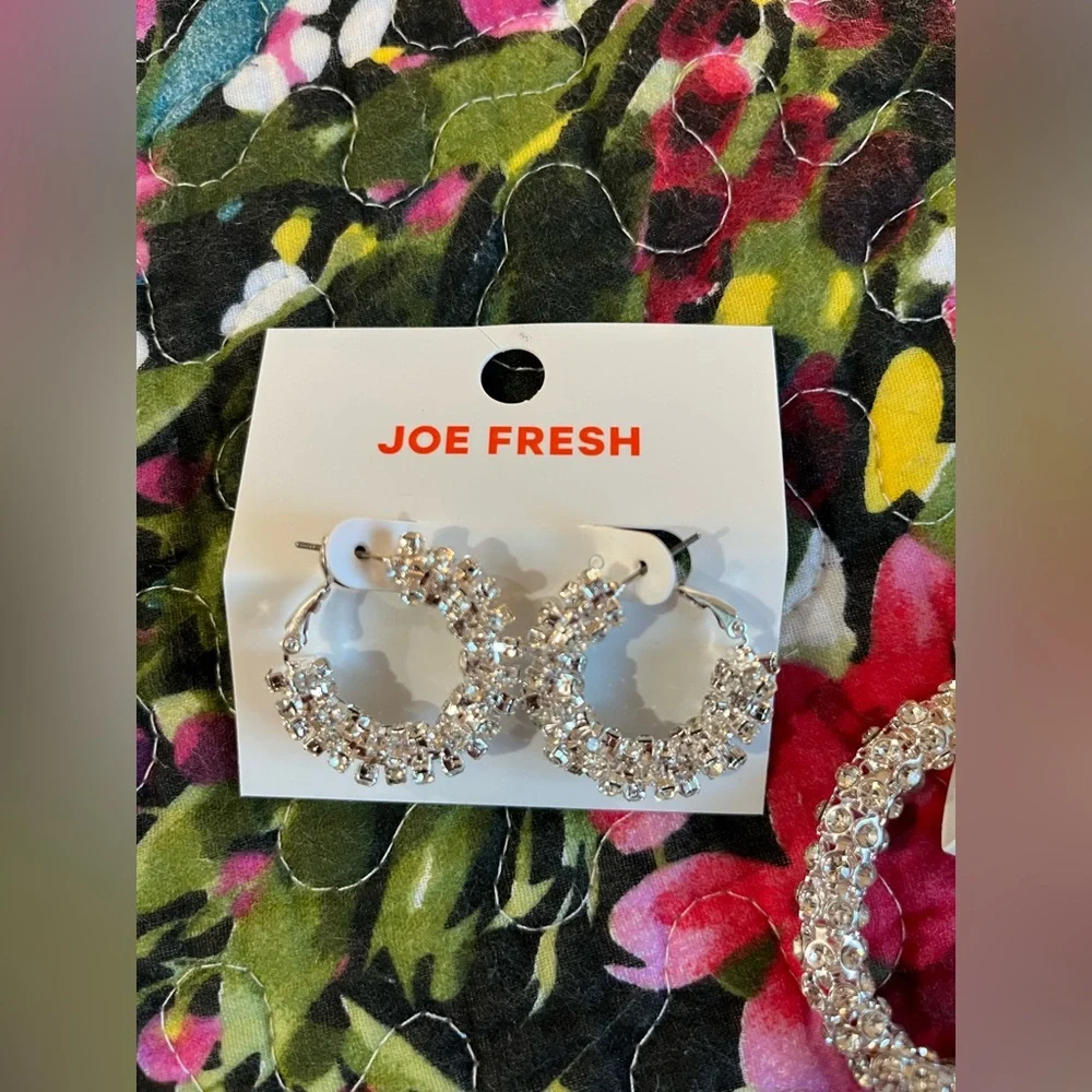 Joe Fresh Sparkling Silver Earrings and Bracelet Set